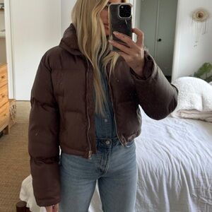 12th Tribe X The Salty Blonde faux leather jacket brown M